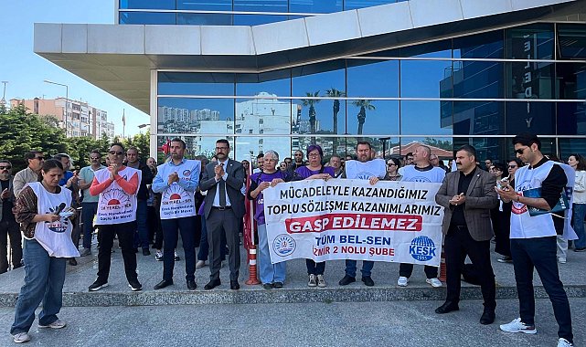 Bayraklı Belediyesi'nde memurların eylemi sürüyor