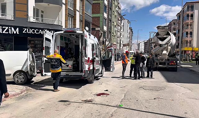 Beton mikserinin çarptığı kadın yaralandı