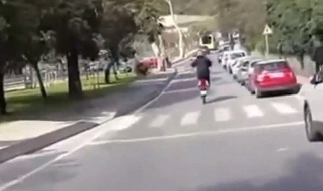 Beykoz'da trafikte tehlikeli hareketler yaptığı belirlenen motosikletliye 47 bin lira para cezası