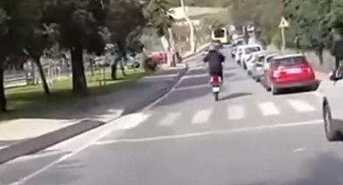 Beykoz'da trafikte tehlikeli hareketler yaptığı belirlenen motosikletliye 47 bin lira para cezası