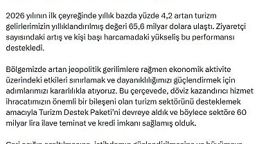 Cevdet Yılmaz: Turizm gelirlerimiz güçlü performansını sürdürüyor