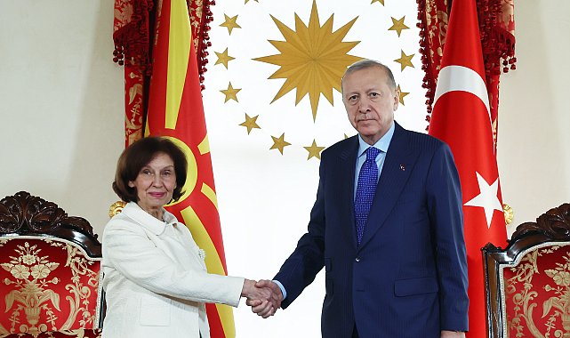 Cumhurbaşkanı Erdoğan, Kuzey Makedonya Cumhurbaşkanı Davkova'yı kabul etti