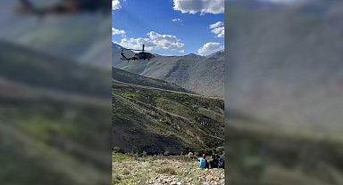Dağda ot toplarken yaralanan genç askeri helikopterle kurtarıldı