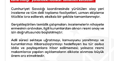 DMM'den 'olay yeri incelemesi bitmeden temizlik başladı' iddiasına ilişkin açıklama
