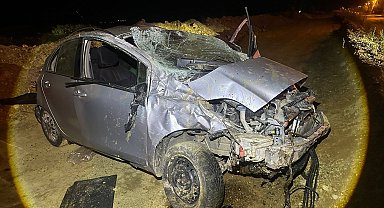 Edirne'de otomobil takla attı; 2 yaralı