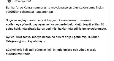 EGM: Okul saldırılarına ilişkin paylaşımlarla ilgili 83 kişi gözaltına alındı