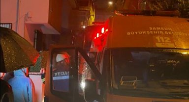 Elektrikli sobadan çıkan yangında anne ile 6 aylık bebeği dumandan etkilendi