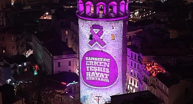 Galata Kulesi farkındalık için mor renge büründü