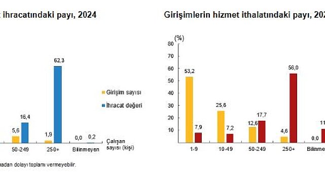 Hizmet ihracatının yüzde 62,3'ünü büyük ölçekli girişimler yaptı