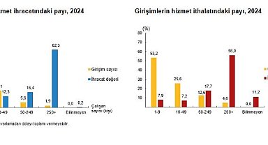 Hizmet ihracatının yüzde 62,3'ünü büyük ölçekli girişimler yaptı