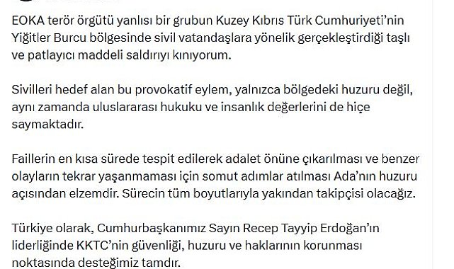 İletişim Başkanı Duran: EOKA terör örgütü yanlılarının KKTC'deki saldırısını kınıyorum