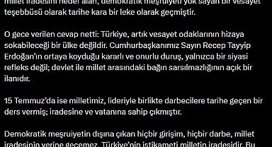 İletişim Başkanı Duran: Hiçbir darbe millet iradesinin yerine geçemez