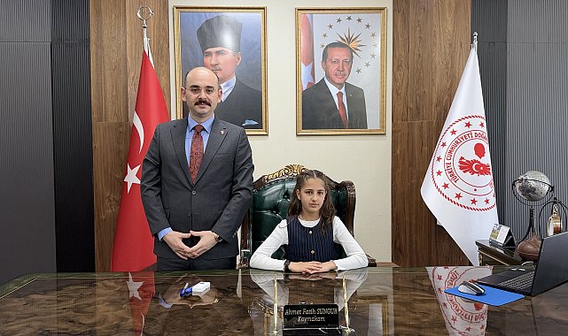 Kaymakam koltuğuna oturan Zeynep: Okullarımızda şiddetin gölgesi değil, sevginin ışığı olsun