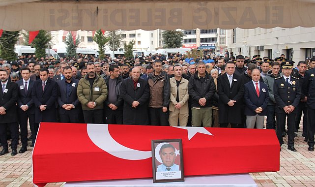 Kaza şehidi polis memuru, Elazığ'da son yolculuğuna uğurlandı