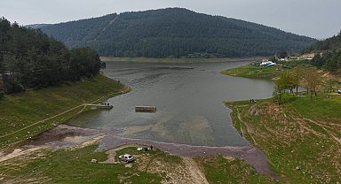 Koyunların otladığı baraj tekrar doldu