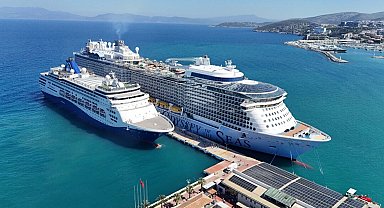 Kuşadası'na kruvaziyerle 4 bin 600 turist geldi