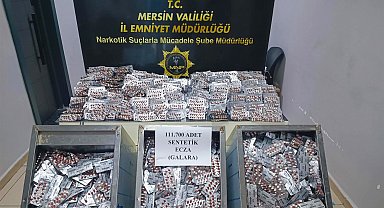 Mersin'de 111 bin sentetik ecza ele geçirildi; 2 tutuklama