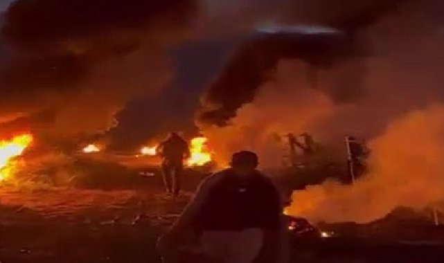 Meyveleri zirai don vurmasın diye ateş yakıp nöbet tutuyorlar