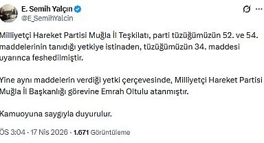MHP'li Yalçın: Muğla İl Teşkilatı feshedildi