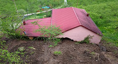 Misafirliğe gitti, heyelandan kurtuldu