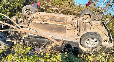 Ordu'da otomobil, şarampole devrildi; sürücü yaralı