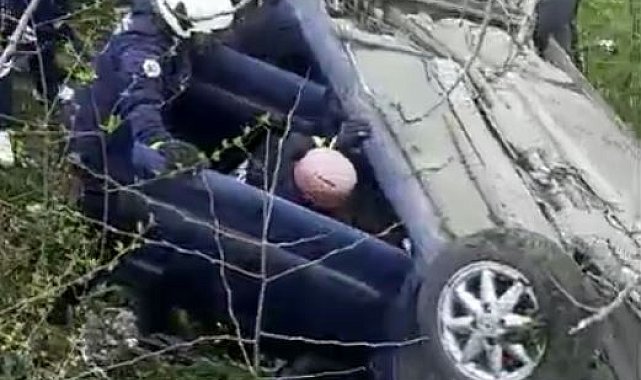 Otomobil şarampole devrildi: 1 yaralı