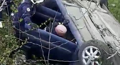 Otomobil şarampole devrildi: 1 yaralı