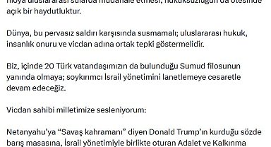 Özgür Özel: İsrail yönetiminin, Sumud filosuna müdahalesi açık haydutluktur