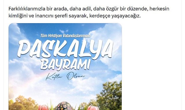 Özgür Özel'den Hristiyan dini liderlere 'Paskalya' tebriği