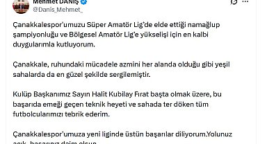 RTÜK Başkanı Daniş, Süper Amatör Lig'de şampiyon olan Çanakkalespor'u kutladı