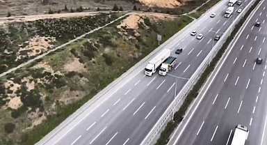 Sarıyer'de dronla takip edilen TIR'da kaçak tütün mamulleri ile çeşitli ürünler ele geçirildi
