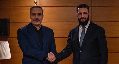 Suriye Cumhurbaşkanı Şara, Bakan Fidan'ı kabul etti