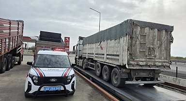 Taşıma sınırını aşan 2 kamyon işletenine toplam 120 bin lira ceza