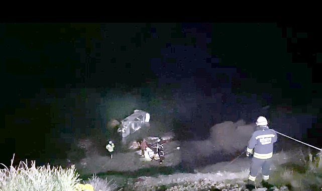 Tekirdağ'da deniz kenarına düşen otomobilde 3 kişi yaralandı