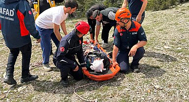 Uçuruma düşüp yaralandı, ekiplerin ortak çalışmasıyla kurtarıldı