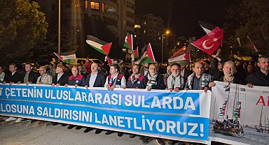 ABD Büyükelçiliği önünde, İsrail'in Sumud Filosu'na yönelik müdahalesi protesto edildi