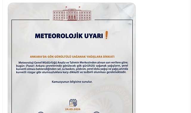 Ankara Valiliği'nden 'gök görültülü sağanak' uyarısı