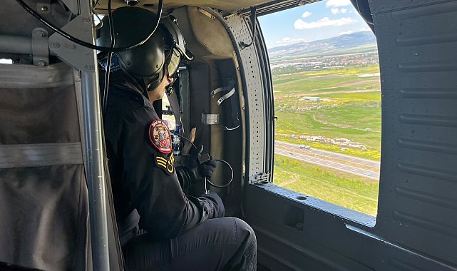 Ankara'da jandarmadan helikopter destekli trafik denetimi