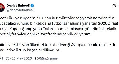 Bahçeli'den Trabzonspor'a tebrik mesajı
