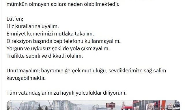 Bakan Çiftçi'den sürücülere uyarı: Kurallara uyalım