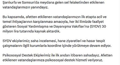 Bakan Göktaş: Selden etkilenenler için 30 milyon lira kaynak aktardık