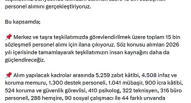 Bakan Gürlek: 15 bin sözleşmeli personel alımını gerçekleştiriyoruz