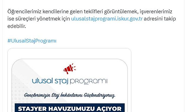Bakan Işıkhan: Staj yapmak isteyenler ile stajyer arayan işverenleri bir araya getiriyoruz