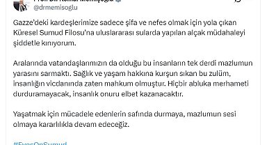 Bakan Memişoğlu: Küresel Sumud Filosu'na yapılan alçak müdahaleyi şiddetle kınıyorum
