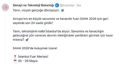 Bakanlıktan SAHA 2026 paylaşımı