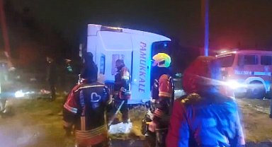Balıkesir'de yolcu otobüsü devrildi; çok sayıda yaralı var
