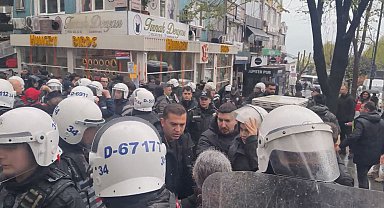 Beşiktaş'ta izinsiz gösteriye polis müdahale etti-1