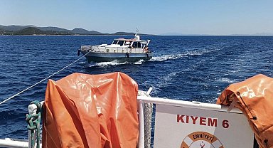 Bodrum'da sürüklenen tekne kurtarıldı