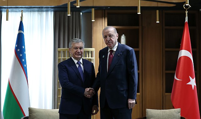 Cumhurbaşkanı Erdoğan, Özbekistan Cumhurbaşkanı Mirziyoyev ile görüştü