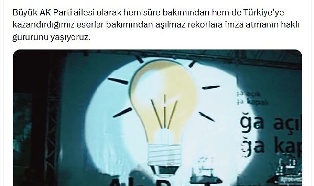 Cumhurbaşkanı Erdoğan'dan AK Parti iktidarının 24'üncü yılı paylaşımı